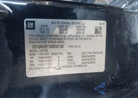 2010 Cadillac Escalade Premium from USA, damaged, VIN 1GYUKCEF1AR258108